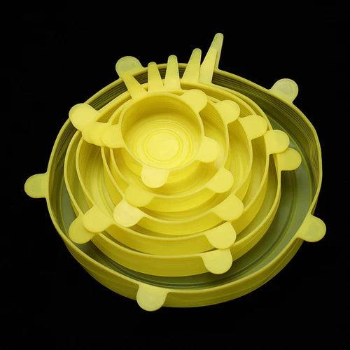 Kit 6 Tampa de Silicone Para Alimentos | Adaptable - Mundo Zoom 