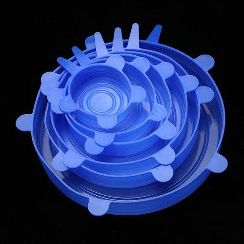 Kit 6 Tampa de Silicone Para Alimentos | Adaptable - Mundo Zoom 